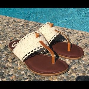 Fergalicious “Stella” White Crochet Sandal